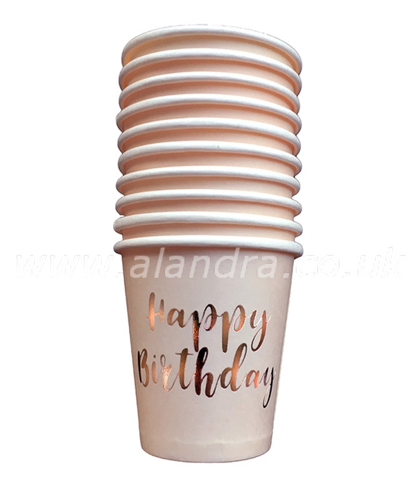 10 Pack Rose Gold Happy Birthday Drinking Shot Cup